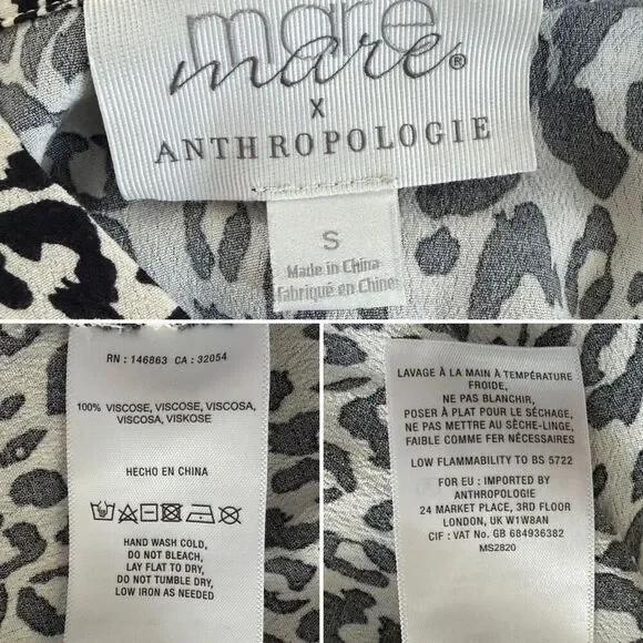 Mare Mare X Anthropologie Lynda White Leopard Maxi Dress Size S - Picture 10 of 12